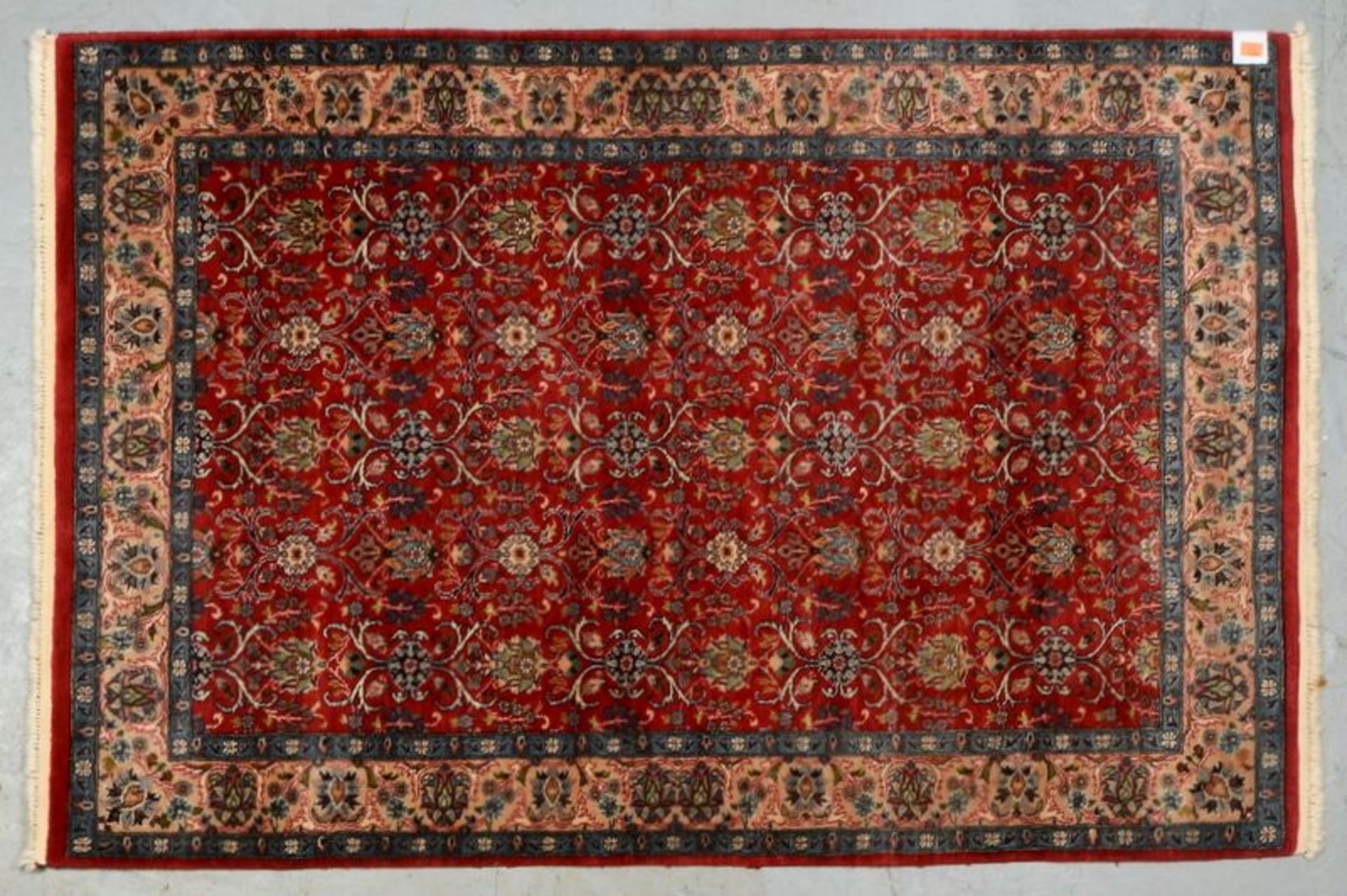 Orientteppich (Lahore/Pakistan), feine feste Knüpfung, durchgemustert, hochflorig - dichter Flor;