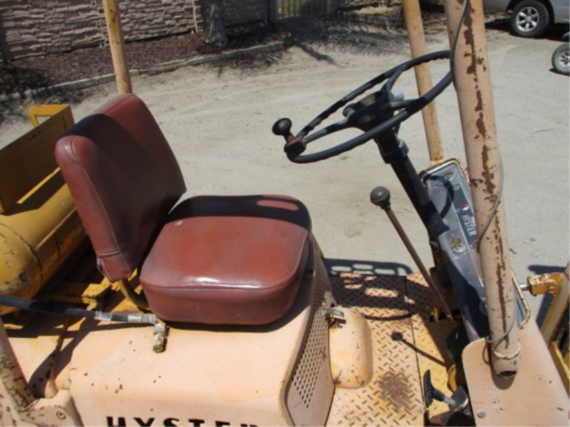 Hyster Warehouse Forklift, 4-Cyl LP Gas, Single Stage Mast, 4' Forks, Canopy, Solid Rubber Tires, - Image 21 of 27