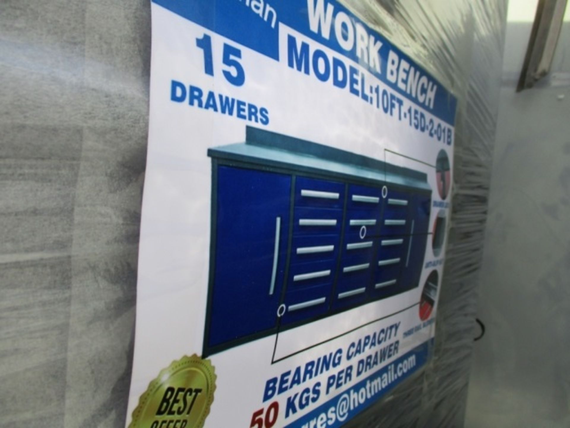 Unused 10' 15-Drawer Steel Work Bench - Image 4 of 6