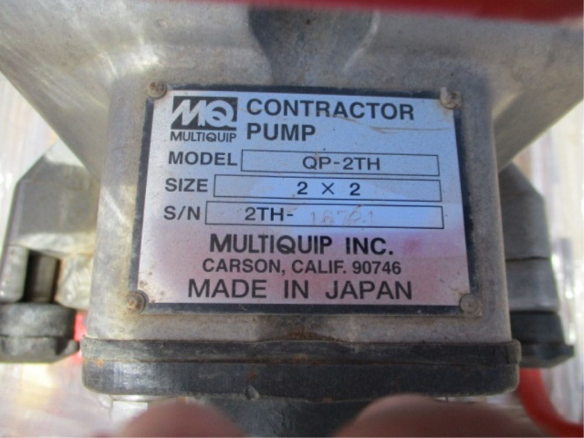 Multi-Quip QP-2TH Gas Water Pump, 2" Inlet & Outlet, Honda GX160 Gas, S/N: 16721 - Image 8 of 9