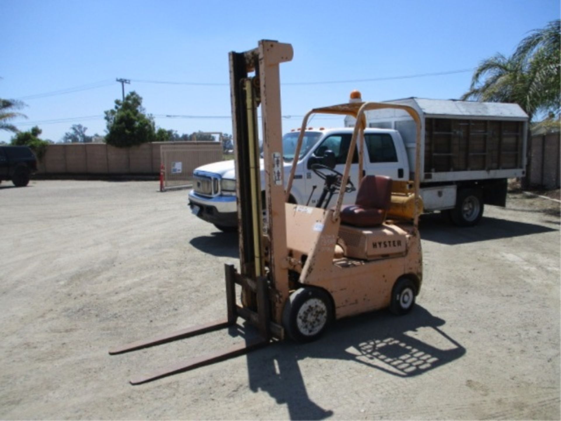 Hyster Warehouse Forklift, 4-Cyl LP Gas, Single Stage Mast, 4' Forks, Canopy, Solid Rubber Tires, - Image 2 of 27