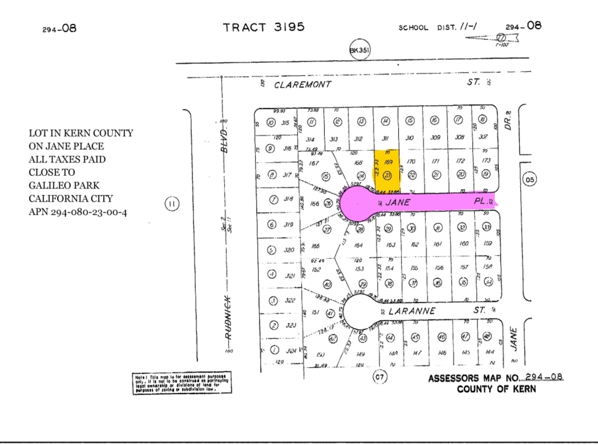 Lot In Kern County California, Located On Jane Place, Close To Galileo Park California City, Legal - Image 5 of 5