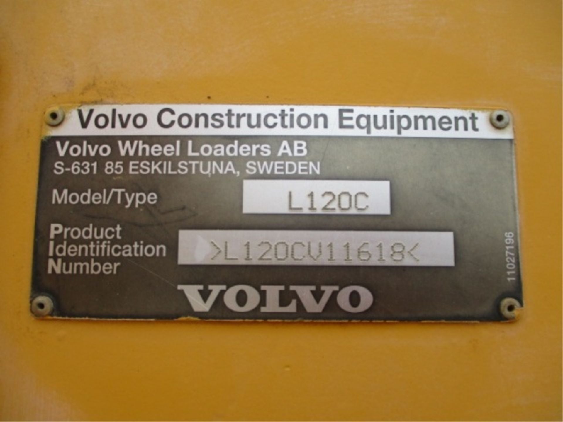 Volvo L120C Wheel Loader, Diesel, 4-Speed, GP Bucket, Q/C, Cab W/AC, 23.5 x 25 Tires, S/N: - Image 25 of 30