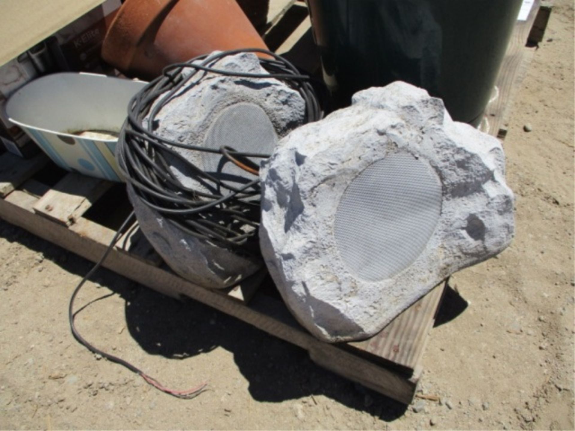 (2) Rock Shaped Outdoor Speakers, (10) New Misc Pots - Image 9 of 16