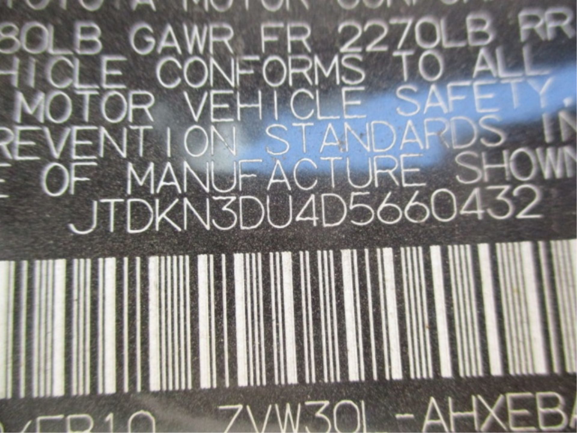 2013 Toyota Prius Hybrid, 1.8L Hybrid Gas, Automatic, S/N:JTDKN3DU4D5660432, Mile/Hours - 104012 - Image 11 of 12