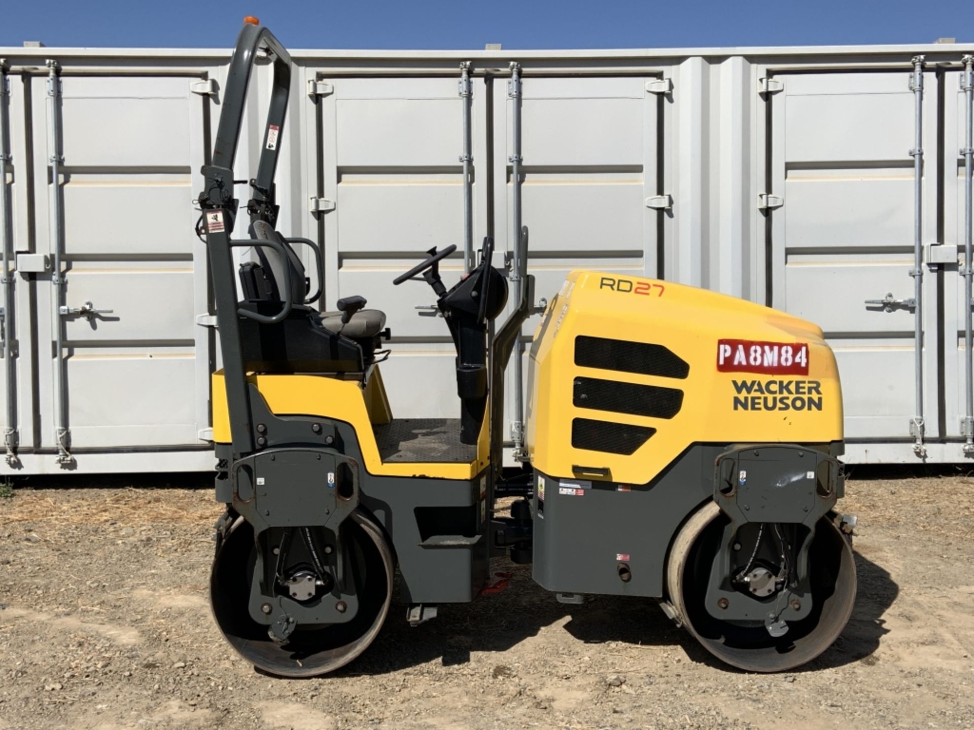 2015 Wacker RD27-120 Tandem Vibratory Roller, Kubtat Diesel, 47" Drums, Water System, Roll Bar, S/N: - Image 8 of 49