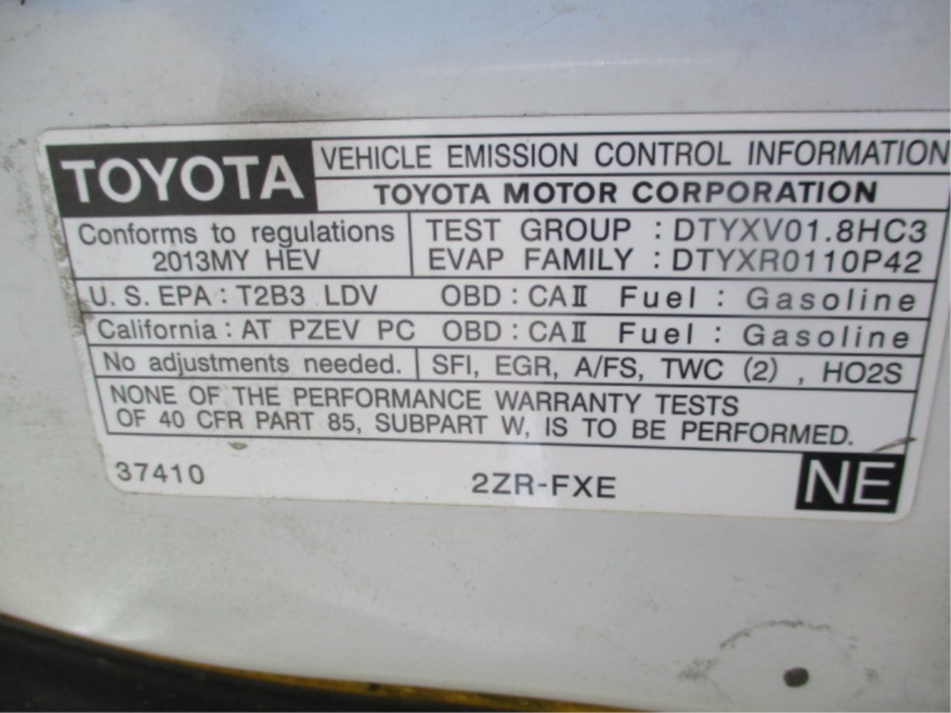 2013 Toyota Prius Hybrid, 1.8L Hybrid Gas, Automatic, S/N:JTDKN3DU4D5660432, Mile/Hours - 104012 - Image 6 of 12