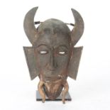 BRONZE DEVIL FACE MASK SCULPTURE