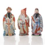 3 CHINESE CERAMIC FIGURINES, SANXING DEITIES