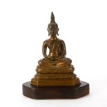 THAI BRONZE BUDDHA SEATED IN DOUBLE LOTUS POSE