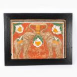 19TH C. CARVED WOODEN ELEPHANT WALL PLAQUE