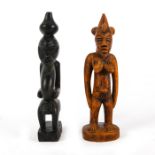 PAIR OF AFRICAN HAND CARVED WOODEN FIGURES