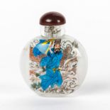 JAPANESE PAINTED GLASS SNUFF BOTTLE