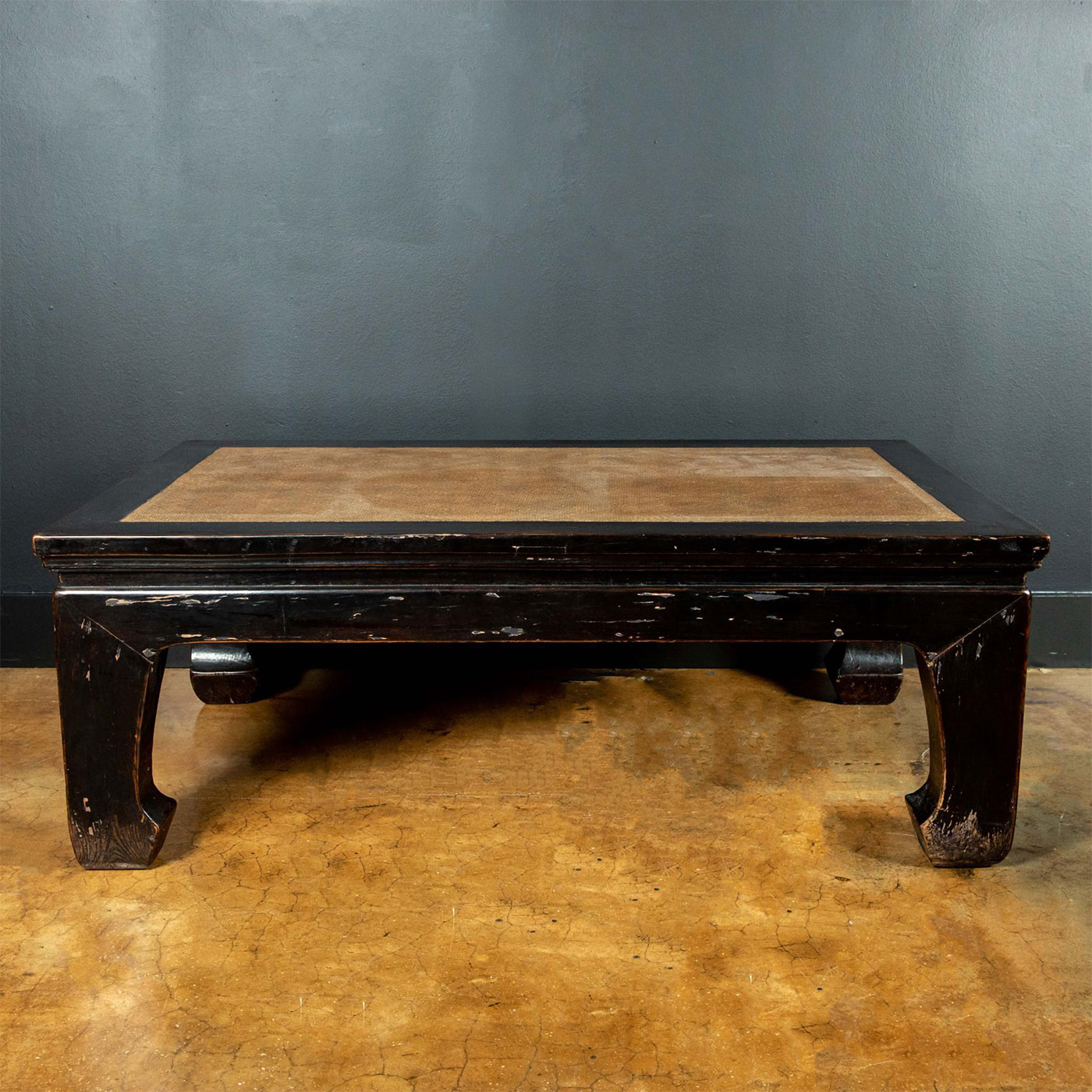 19TH C. CHINESE WOOD AND RATTAN COFFEE TABLE - Image 2 of 6