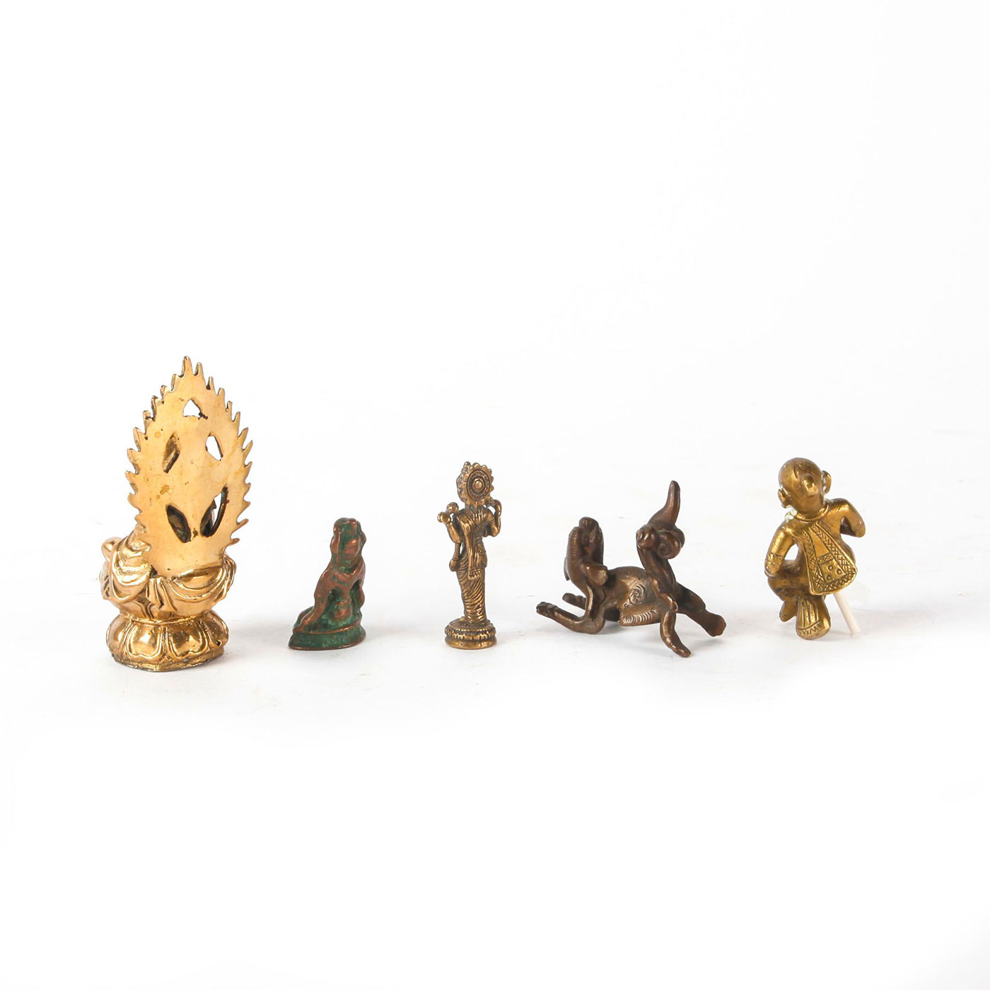 18TH - 19TH C. HINDU BRONZE FIGURINES, SET OF 5 - Image 4 of 5