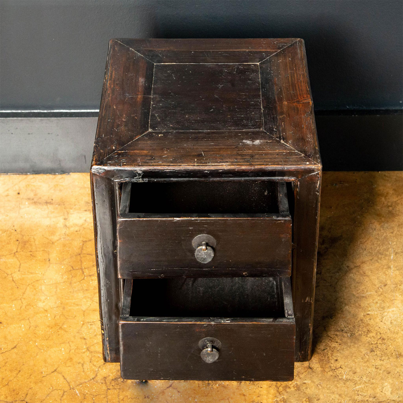 19TH C. CHINESE WOOD MINIATURE CHEST, TWO DRAWERS - Image 4 of 5