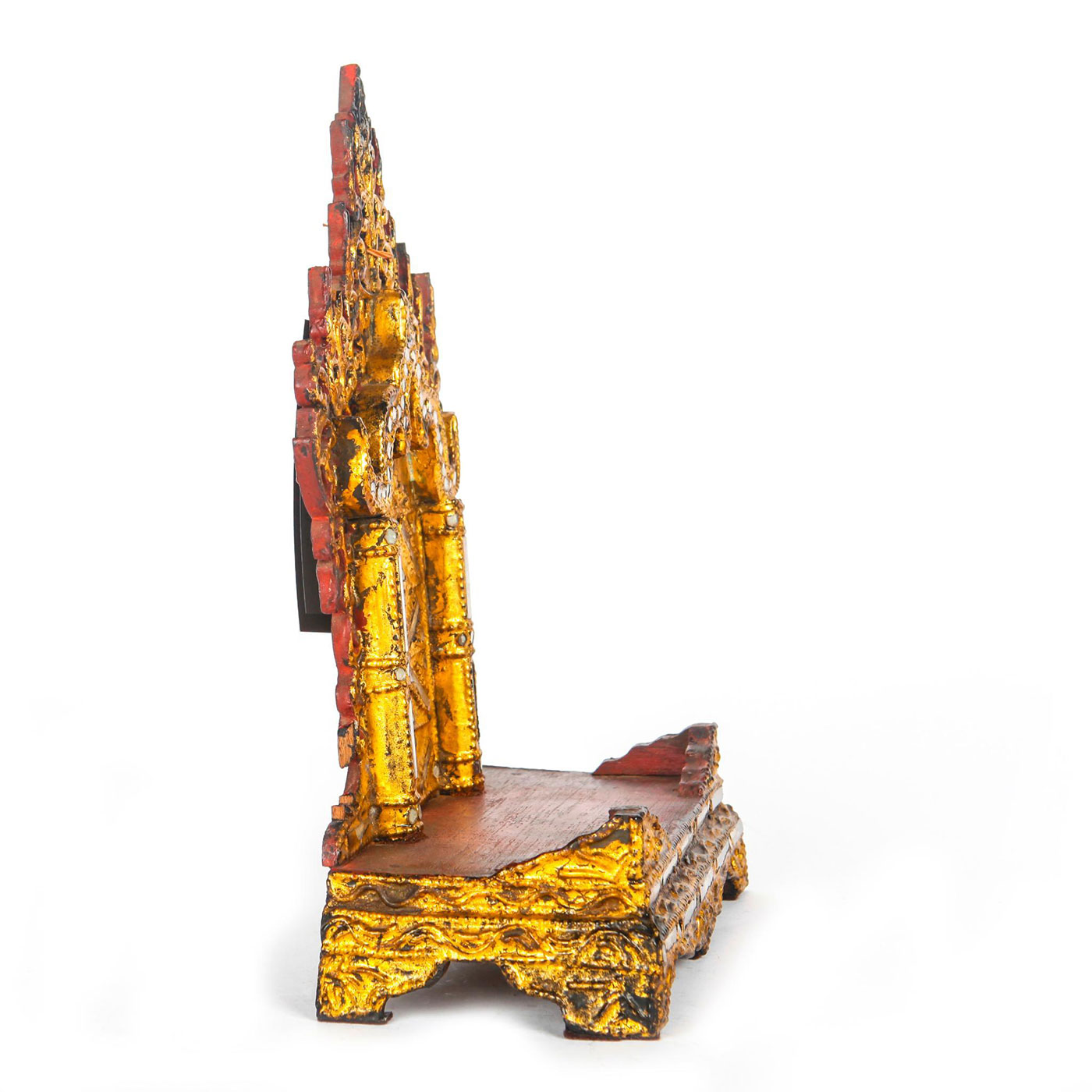 BURMESE CARVED TEAK BUDDHA ALTAR SHRINE - Image 2 of 4