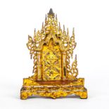 BURMESE CARVED TEAK BUDDHA ALTAR SHRINE