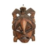 TRADITIONAL AFRICAN TRIBAL WOODEN WALL MASK