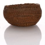 NATIVE AMERICAN TRIBAL WOVEN BASKET BOWL