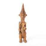 TALL AFRICAN TRIBAL WOODEN SCULPTURE OF WOMAN