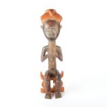 HAND CARVED AFRICAN FIGURAL SCULPTURE, SEATED MAN