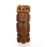 SOUTH AMERICAN CARVED WOOD FIGURAL TOTEM