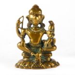 12TH CENTURY INDIA ANTIQUE BRONZE FIGURE OF NARASIMHA