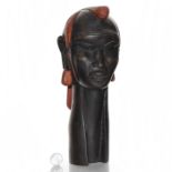 VINTAGE CARVED MAASAI WARRIOR SCULPTURAL BUST