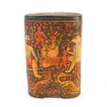 INDIAN HAND PAINTED PAPER MACHE SLIDE BOX