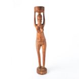 MONUMENTAL WOOD CARVED AFRICAN TRIBAL FOLK ART STATUE