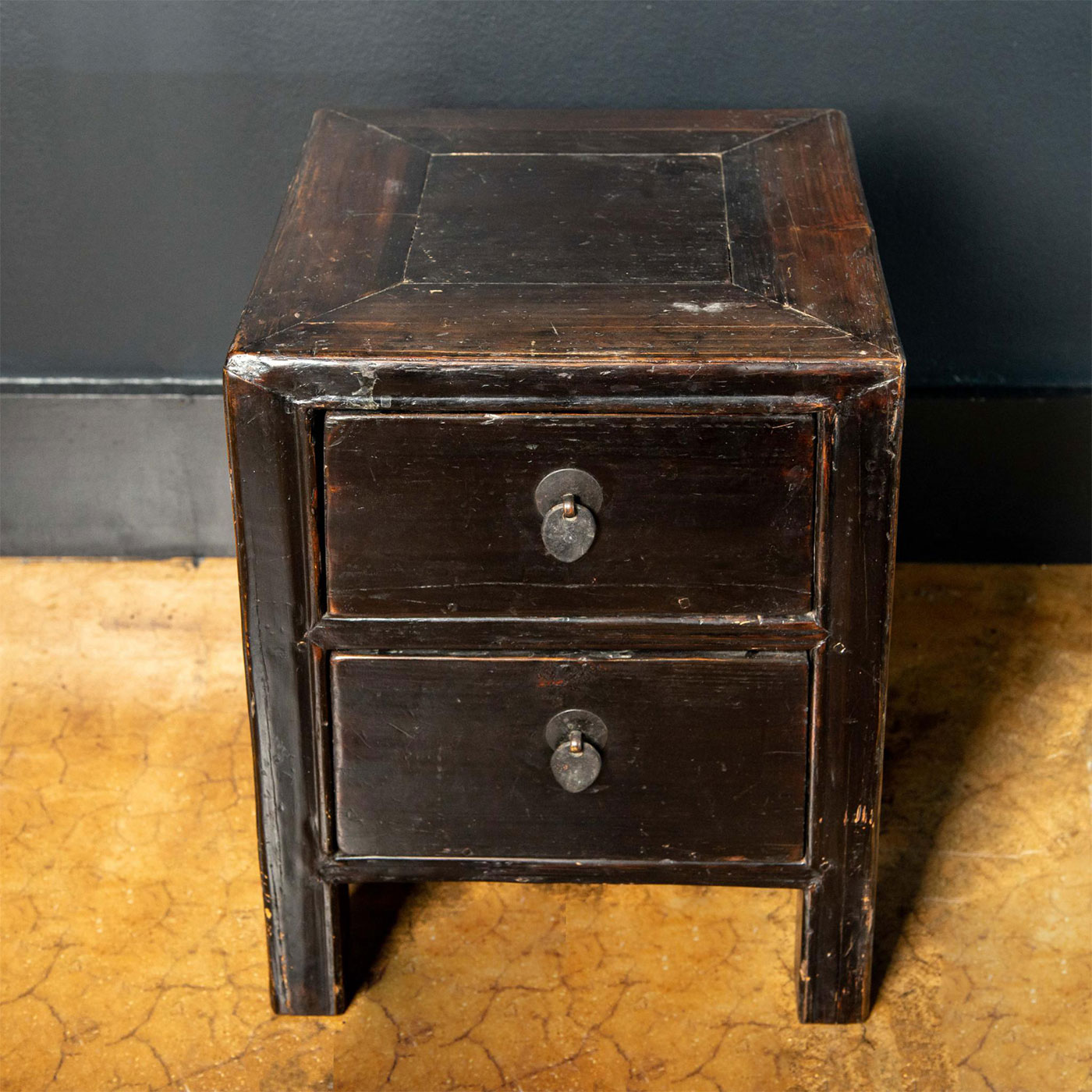 19TH C. CHINESE WOOD MINIATURE CHEST, TWO DRAWERS - Image 3 of 5