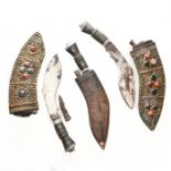 3 NEPALESE KUKRI KNIVES