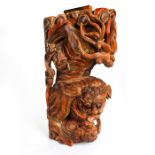 19TH C. CHINESE FOO DOG EAVE CORBEL ARCHITECTURAL OVERHANG