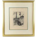 MARC CHAGALL MODERNIST LITHOGRAPH, ARTIST & EIFFEL TOWER