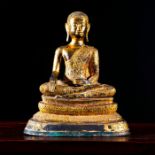 RATTANAKOSIN PERIOD THAI BRONZE GILDED BODHISATTVA