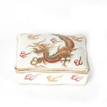 PORCELAIN TRINKET BOX WITH JAPANESE DRAGON