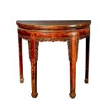 19TH C. DEMI LUNE ELM WOOD TABLE, QING STYLE