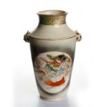 JAPANESE MEIJI PERIOD SATSUMA VASE WITH RAISED ENAMEL