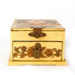 VINTAGE CHINESE WOODEN JEWELRY BOX WITH MIRROR