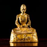 THAI LACQUER GILT GANDHARAN STYLE EMACIATED BUDDHA