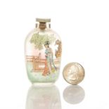 RARE ORIENTAL GLASS INSIDE PAINTED SNUFF BOTTLE