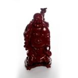 MONUMENTAL CHINESE CARVED LAUGHING BUDDHA BUDAI STATUE