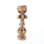 AFRICAN TRIBAL FOLK ART MOTHER GODDESS DRUM STATUE