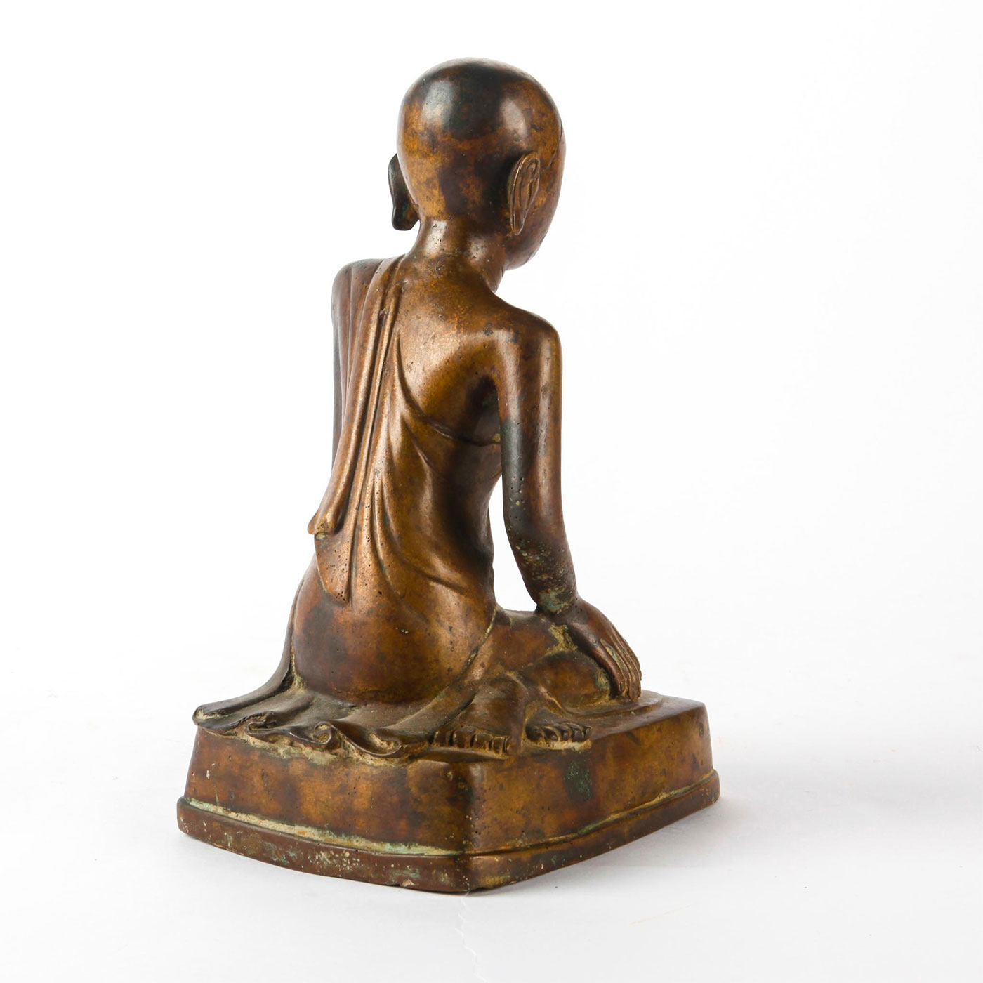 18TH CENTURY BURMESE BRONZE DISCIPLE OF BUDDHA FIGURE - Image 5 of 6