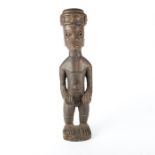 MONUMENTAL WOOD CARVED AFRICAN TRIBAL FOLK ART STATUE