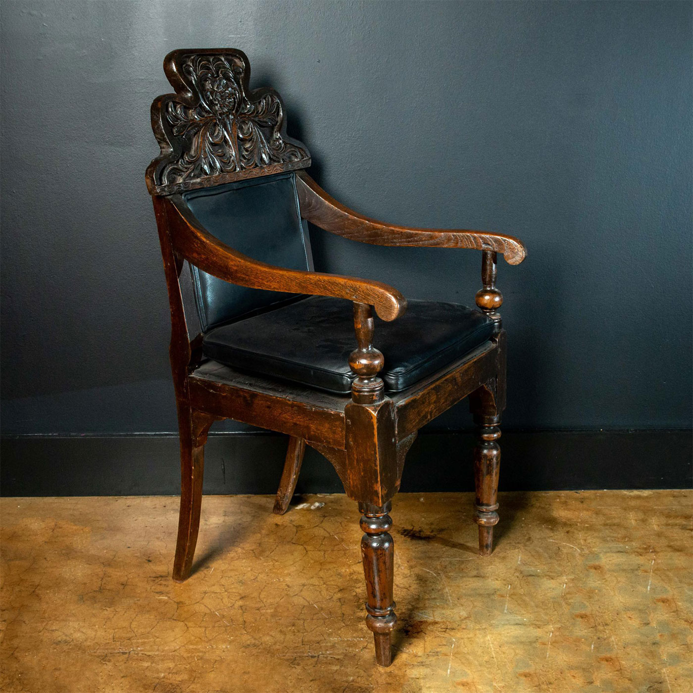 19TH CENTURY BRITISH COLONIAL WING CHAIR, RANGOON, BURMA - Image 4 of 7