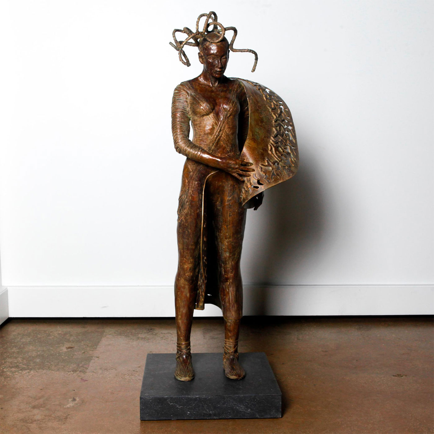 RIEKE VAN DER STOEP BRONZE SCULPTURE, MYTHICAL WOMAN - Image 2 of 16