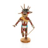 LARGE NATIVE AMERICAN TRIBAL KACHINA STATUE, BLACK OGRE