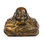 BRONZE JAPANESE FIGURE, ENGRAVED HOTEI